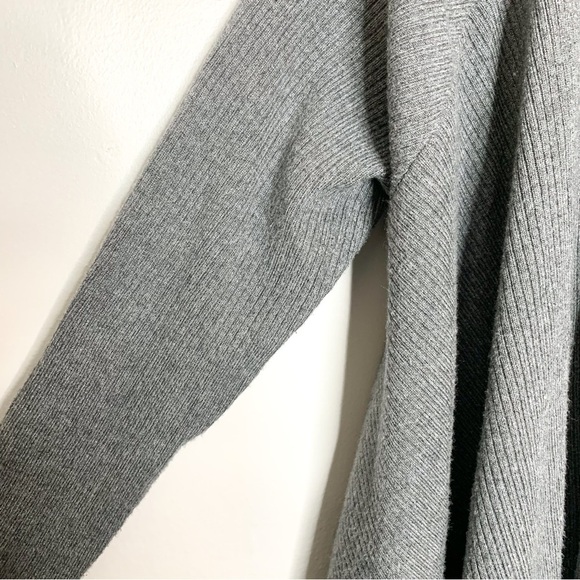 Zara Open Front Neutral‎ Gray Waterfall Knit Cardigan Sweater Medium M - Picture 4 of 10